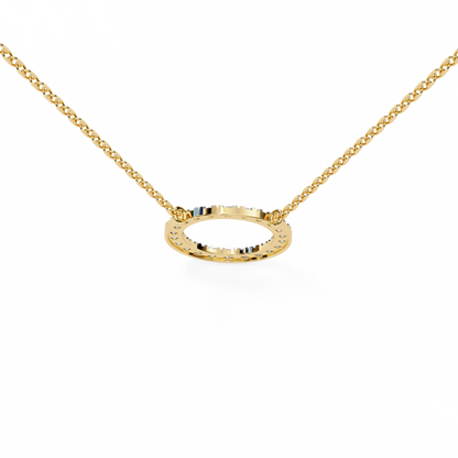 Eternal Radiance – 0.34ct Diamond Circle Pendant in Two-Tone Gold