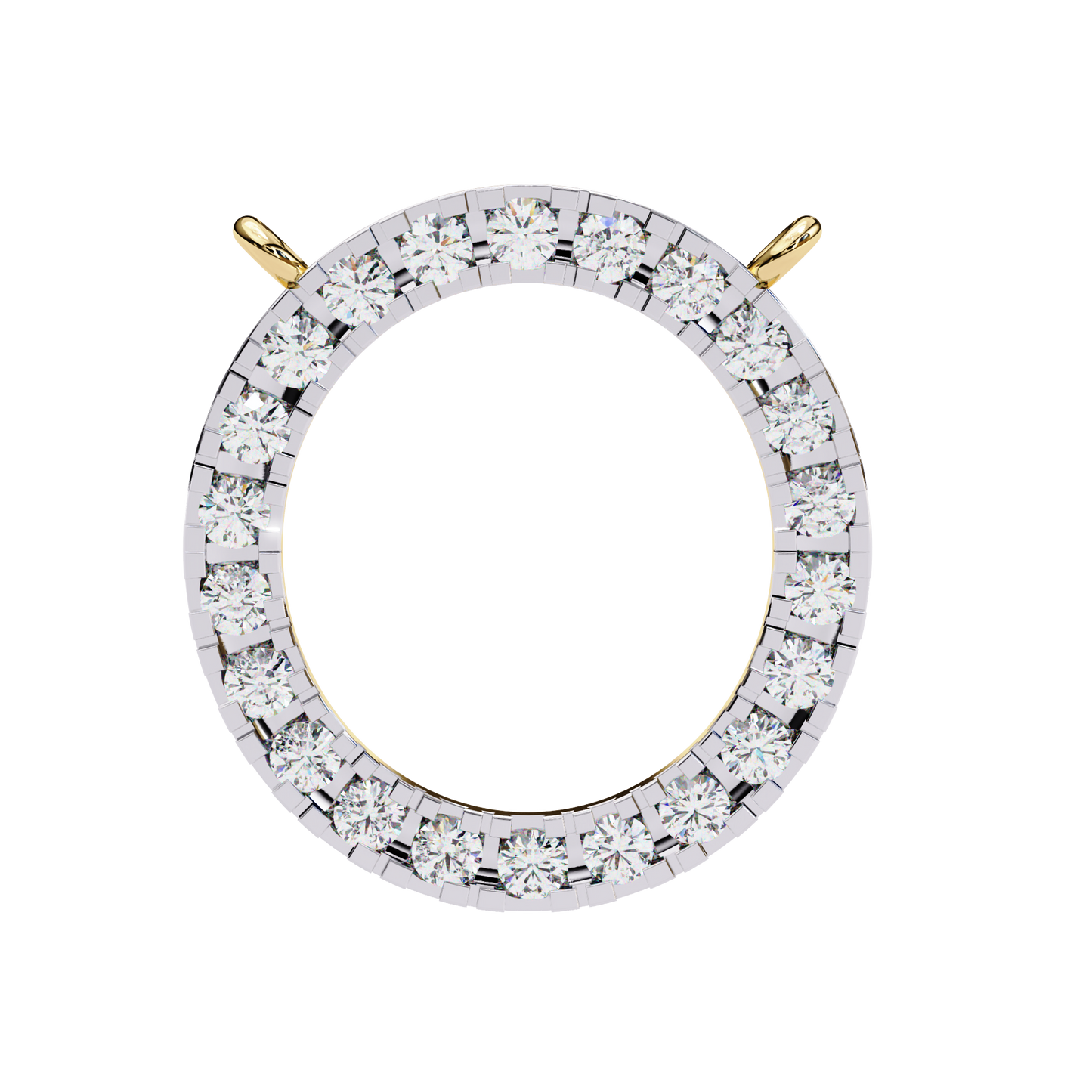 Eternal Radiance – 0.34ct Diamond Circle Pendant in Two-Tone Gold