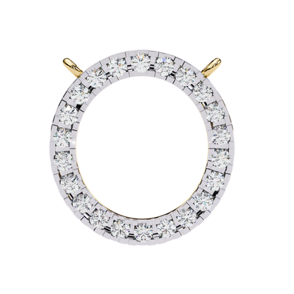 Eternal Radiance – 0.34ct Diamond Circle Pendant in Two-Tone Gold