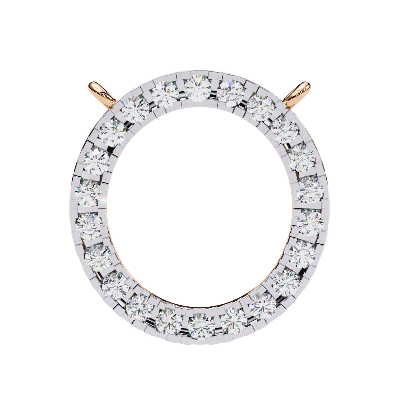 Eternal Radiance – 0.34ct Diamond Circle Pendant in Two-Tone Gold