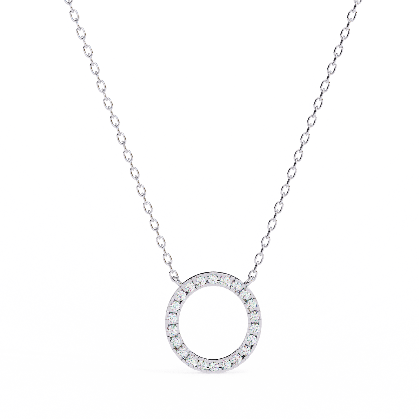 Eternal Radiance – 0.34ct Diamond Circle Pendant in Two-Tone Gold