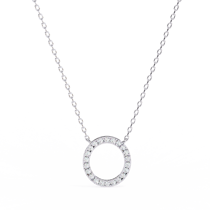Eternal Radiance – 0.34ct Diamond Circle Pendant in Two-Tone Gold