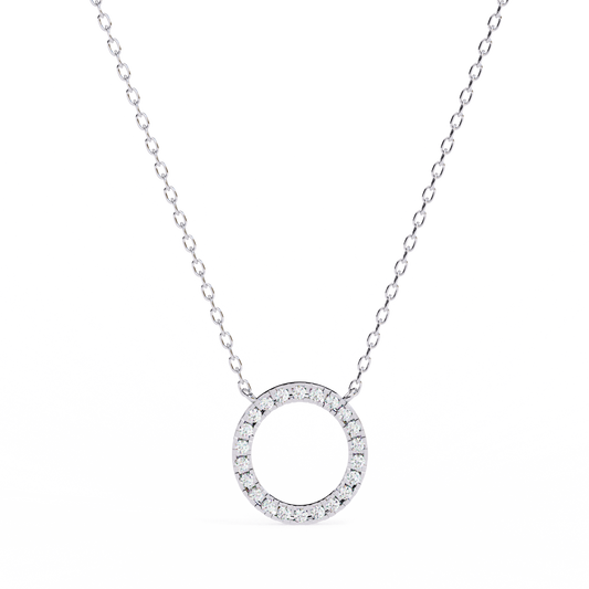 Eternal Radiance – 0.34ct Diamond Circle Pendant in Two-Tone Gold