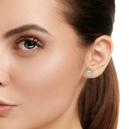 The Stellar Bloom Diamond Stud Earrings in Gold- 1.31 Ct