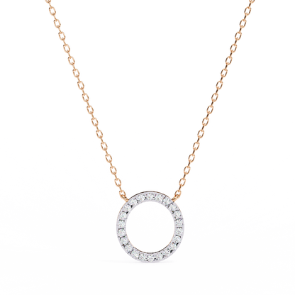 Eternal Radiance – 0.34ct Diamond Circle Pendant in Two-Tone Gold