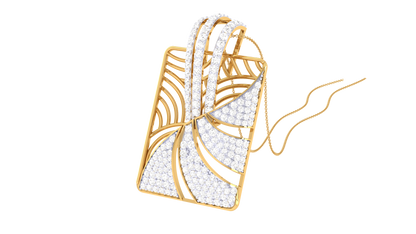 Geometric Radiance Pendant In Gold - 1.24 Ct Pave Set Diamonds