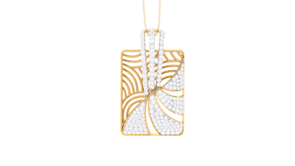 Geometric Radiance Pendant In Gold - 1.24 Ct Pave Set Diamonds