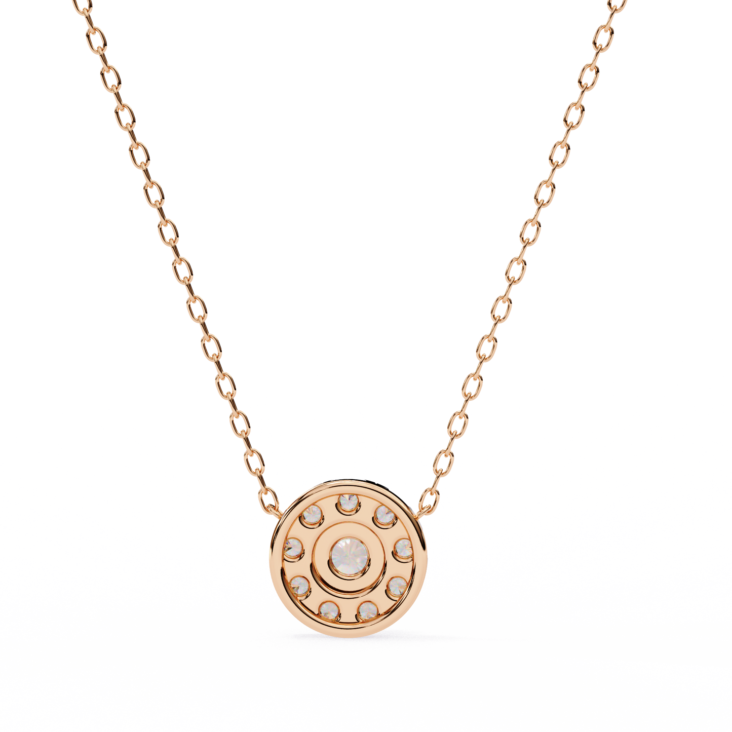 Celestial Halo Diamond Cluster Pendant in Yellow Gold- 0.24 Ct