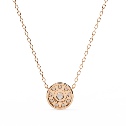 Celestial Halo Diamond Cluster Pendant in Yellow Gold- 0.24 Ct