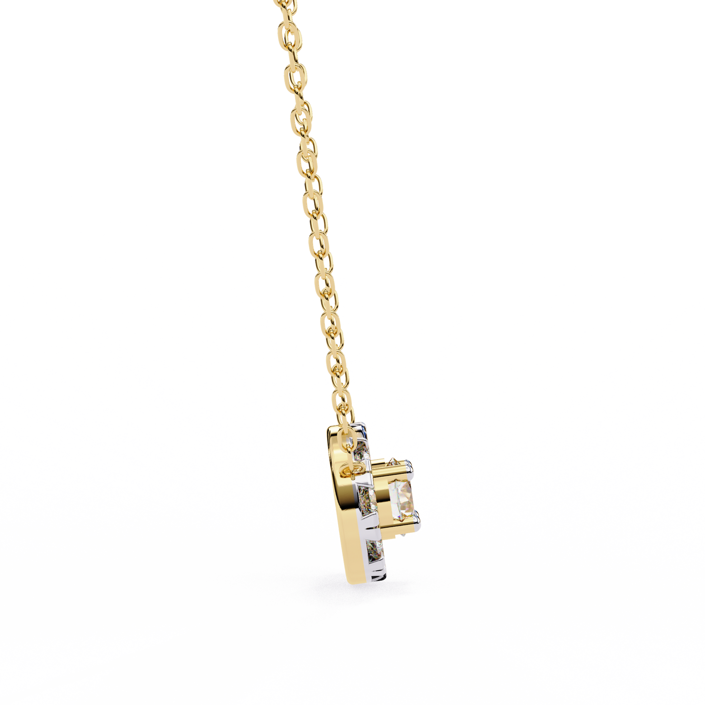 Celestial Halo Diamond Cluster Pendant in Yellow Gold- 0.24 Ct