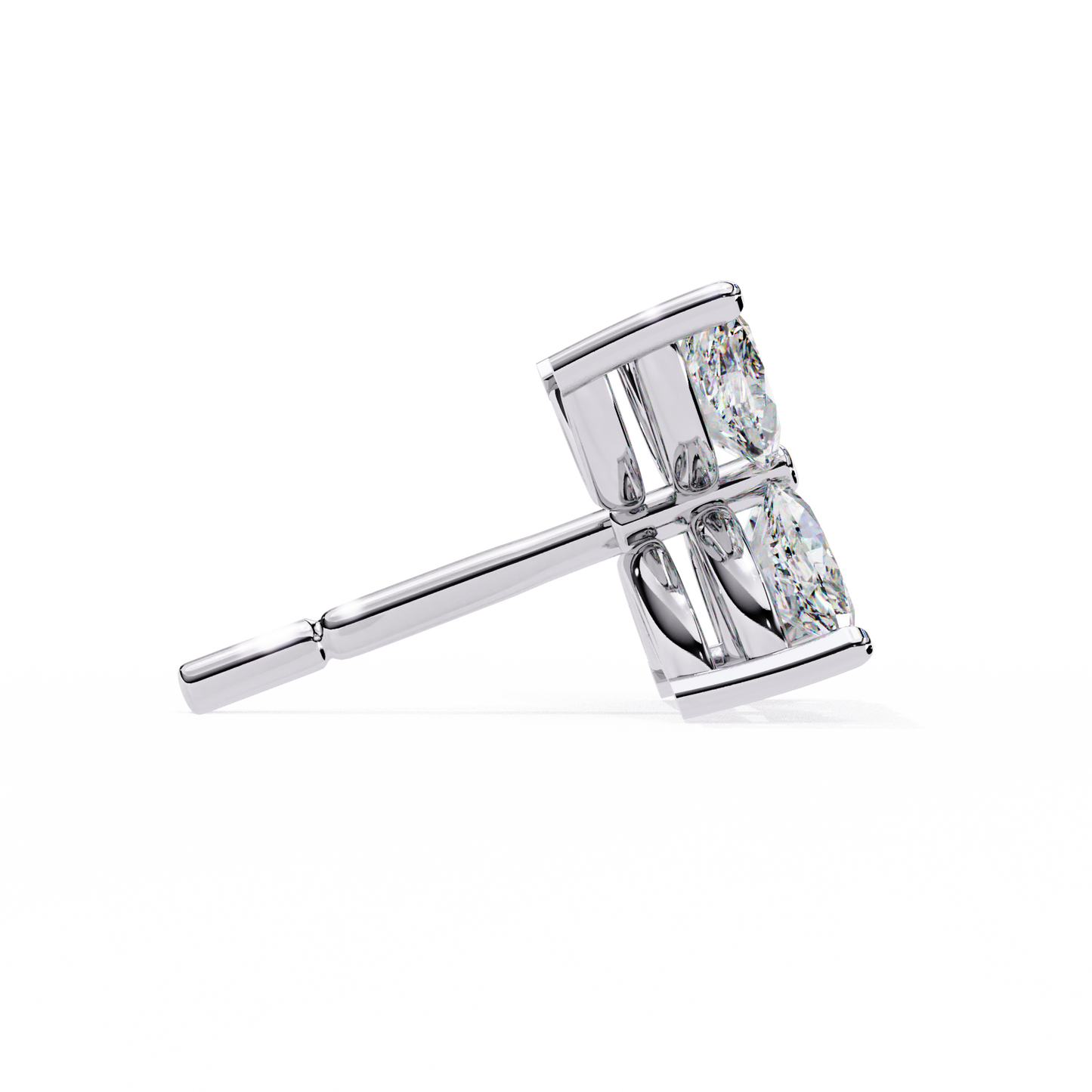 Four-Stone Marquise Diamond Floral Stud Earring in Gold- 0.88 Ct