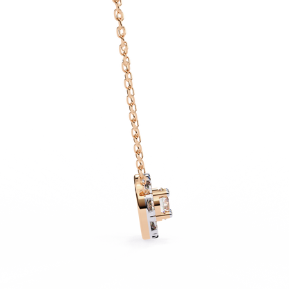 Celestial Halo Diamond Cluster Pendant in Yellow Gold- 0.24 Ct