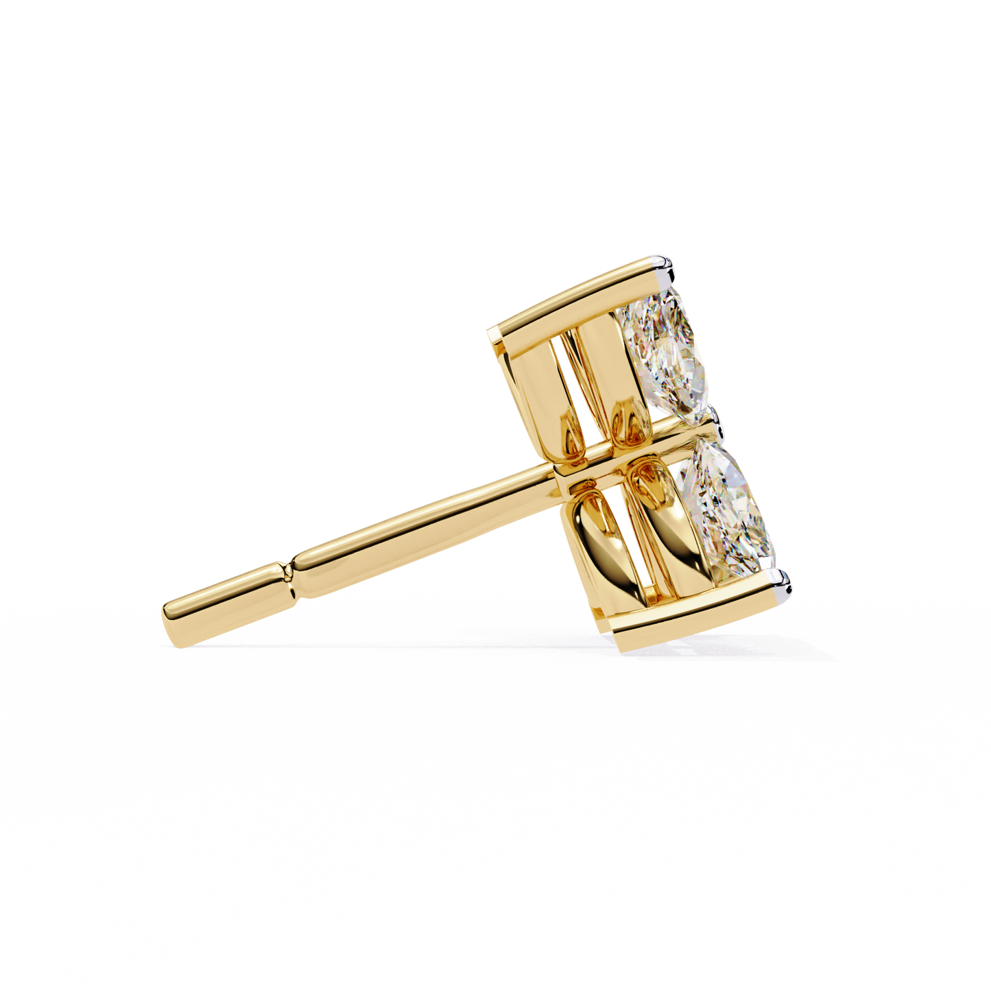 Four-Stone Marquise Diamond Floral Stud Earring in Gold- 0.88 Ct