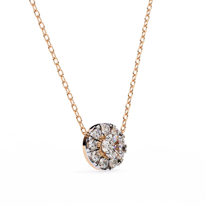Celestial Halo Diamond Cluster Pendant in Yellow Gold- 0.24 Ct