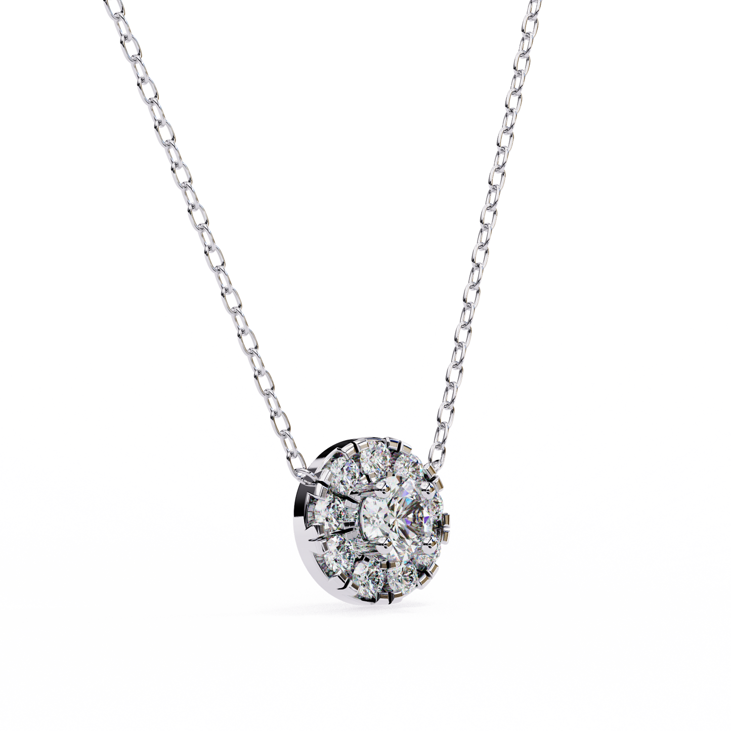 Celestial Halo Diamond Cluster Pendant in Yellow Gold- 0.24 Ct