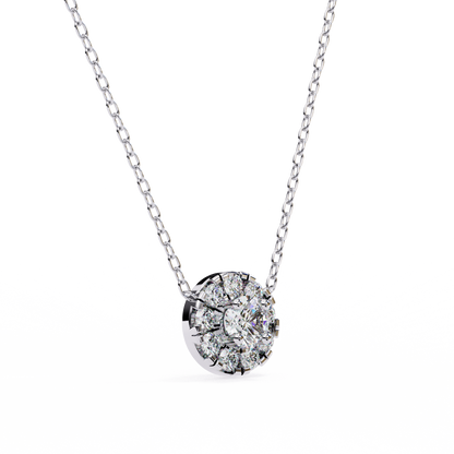 Celestial Halo Diamond Cluster Pendant in Yellow Gold- 0.24 Ct