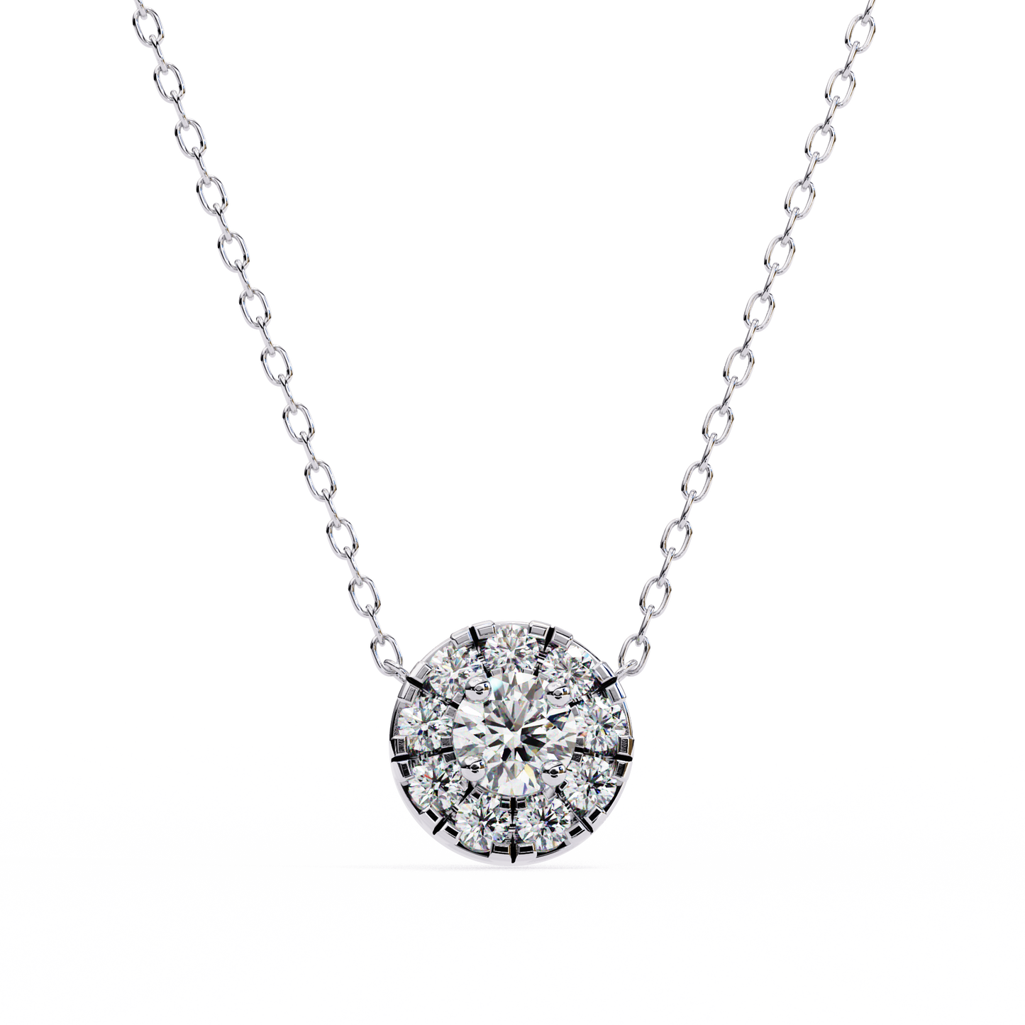 Celestial Halo Diamond Cluster Pendant in Yellow Gold- 0.24 Ct