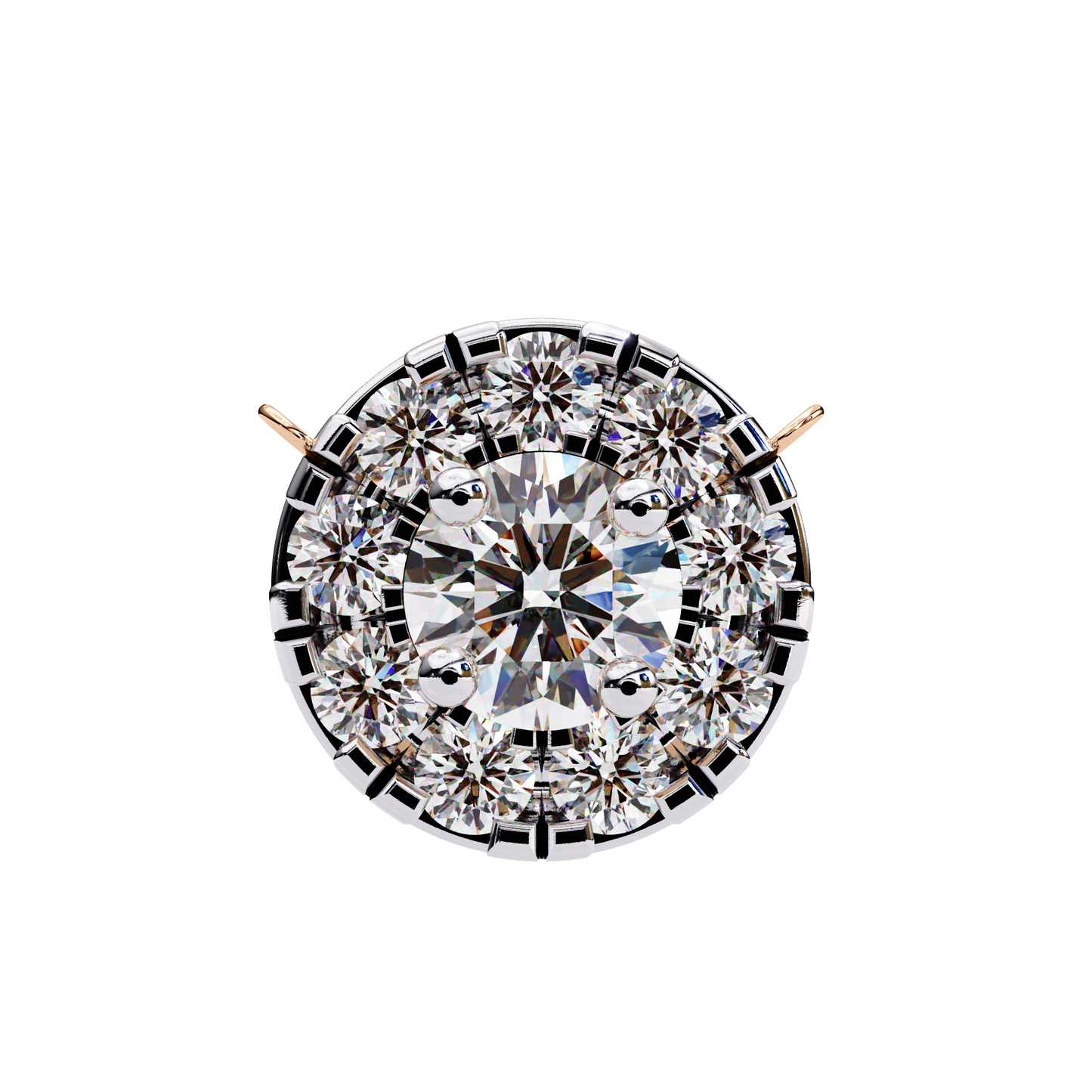 Celestial Halo Diamond Cluster Pendant in Yellow Gold- 0.24 Ct