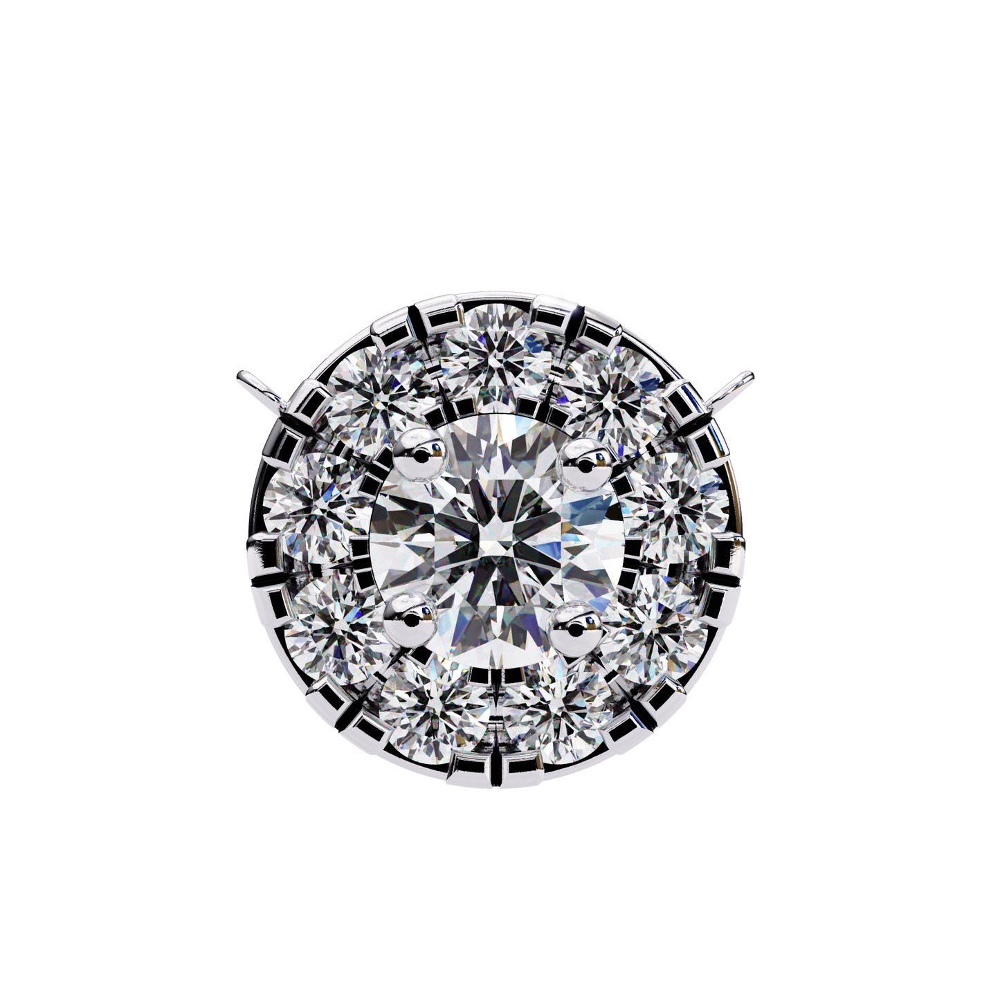 Celestial Halo Diamond Cluster Pendant in Yellow Gold- 0.24 Ct