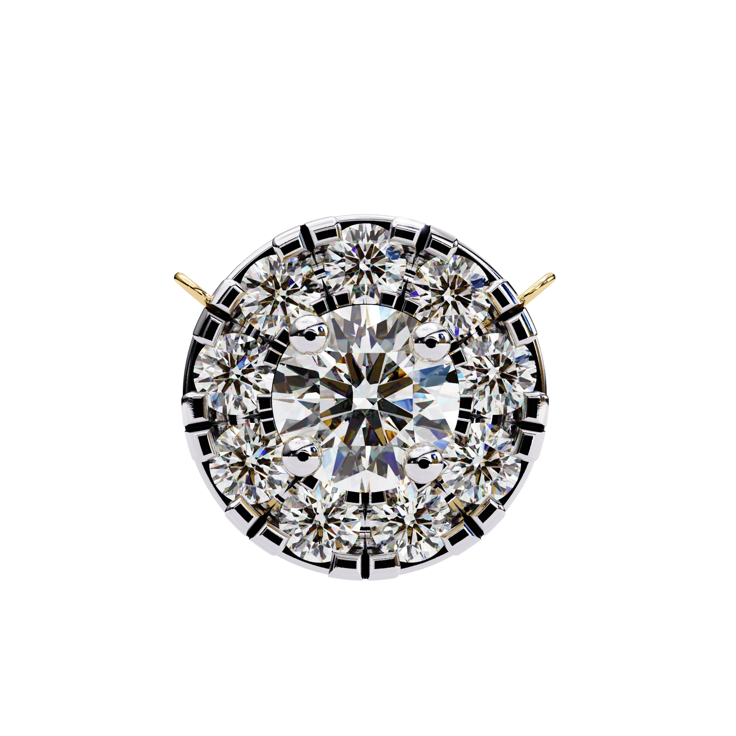Celestial Halo Diamond Cluster Pendant in Yellow Gold- 0.24 Ct