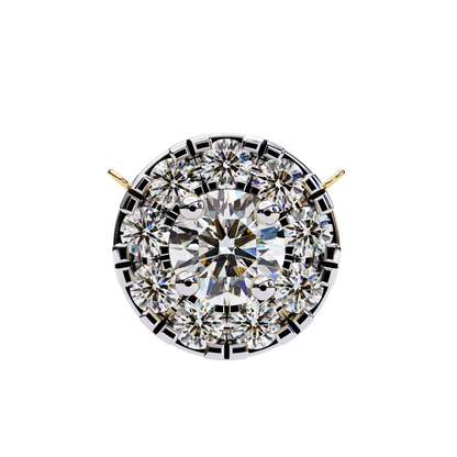 Celestial Halo Diamond Cluster Pendant in Yellow Gold- 0.24 Ct