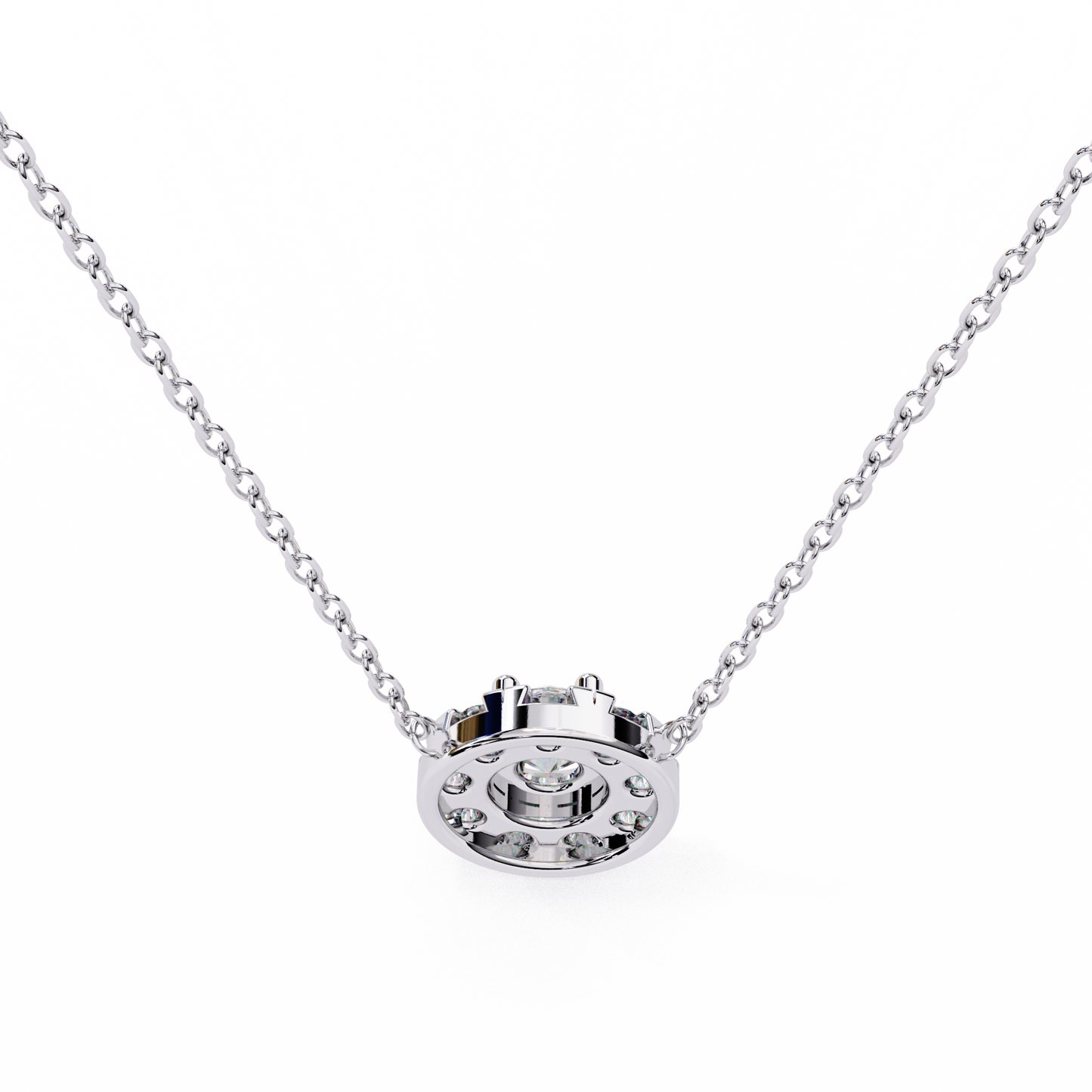 Celestial Halo Diamond Cluster Pendant in Yellow Gold- 0.24 Ct