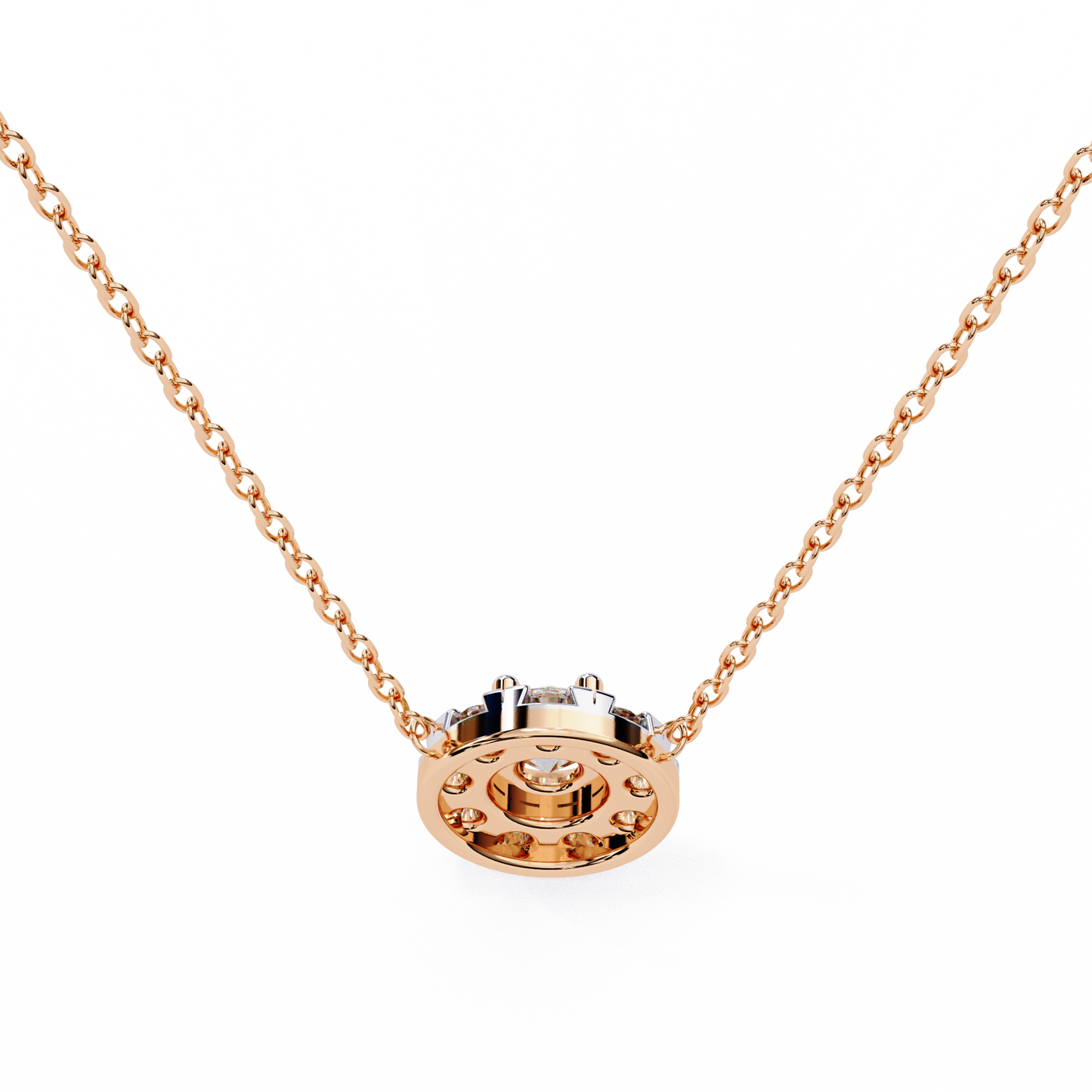 Celestial Halo Diamond Cluster Pendant in Yellow Gold- 0.24 Ct