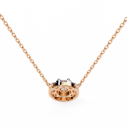 Celestial Halo Diamond Cluster Pendant in Yellow Gold- 0.24 Ct