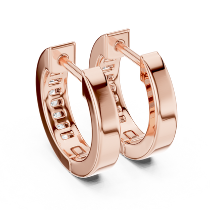 0.14ctw Channel Set Diamond Huggie Hoop Earrings in Yellow Gold
