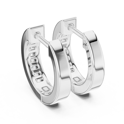 0.14ctw Channel Set Diamond Huggie Hoop Earrings in Yellow Gold