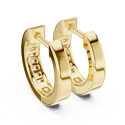0.14ctw Channel Set Diamond Huggie Hoop Earrings in Yellow Gold