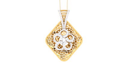 Ornate Filigree Diamond Pendant with Central Floral Motif – 1.00 Ct