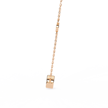 Ethereal Trio: Yellow Gold Bezel-Set Diamond Station Necklace Pendent- 0.07 Ct