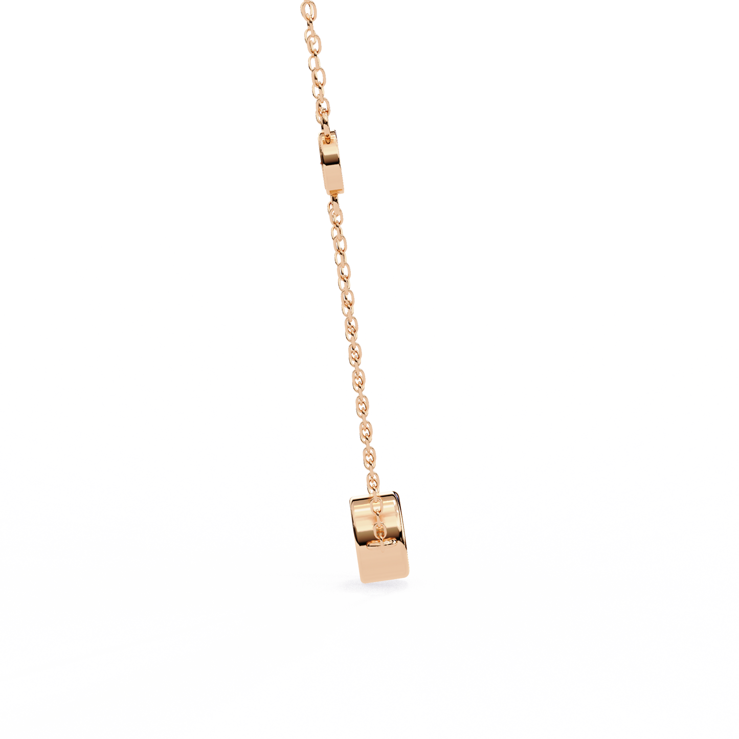 Ethereal Trio: Yellow Gold Bezel-Set Diamond Station Necklace Pendent- 0.07 Ct