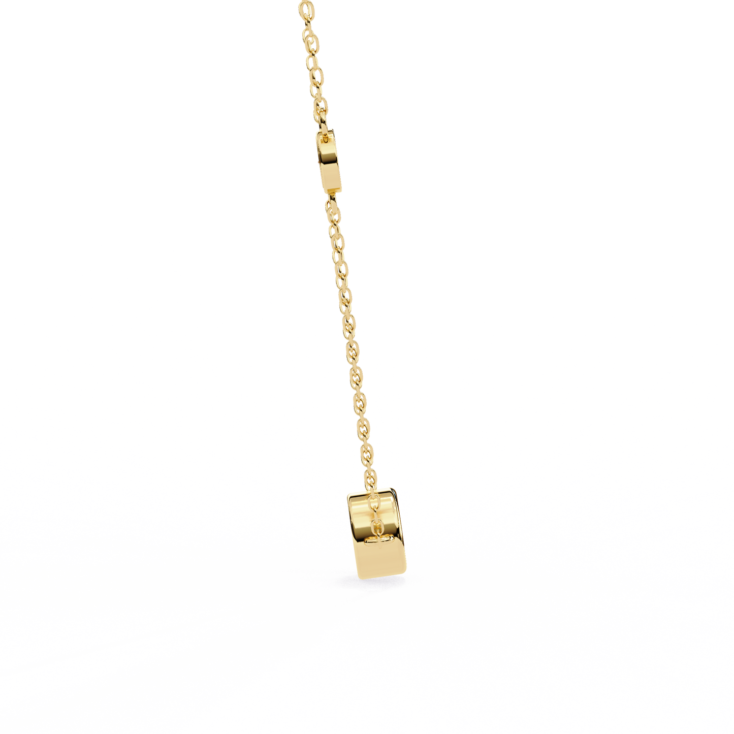 Ethereal Trio: Yellow Gold Bezel-Set Diamond Station Necklace Pendent- 0.07 Ct