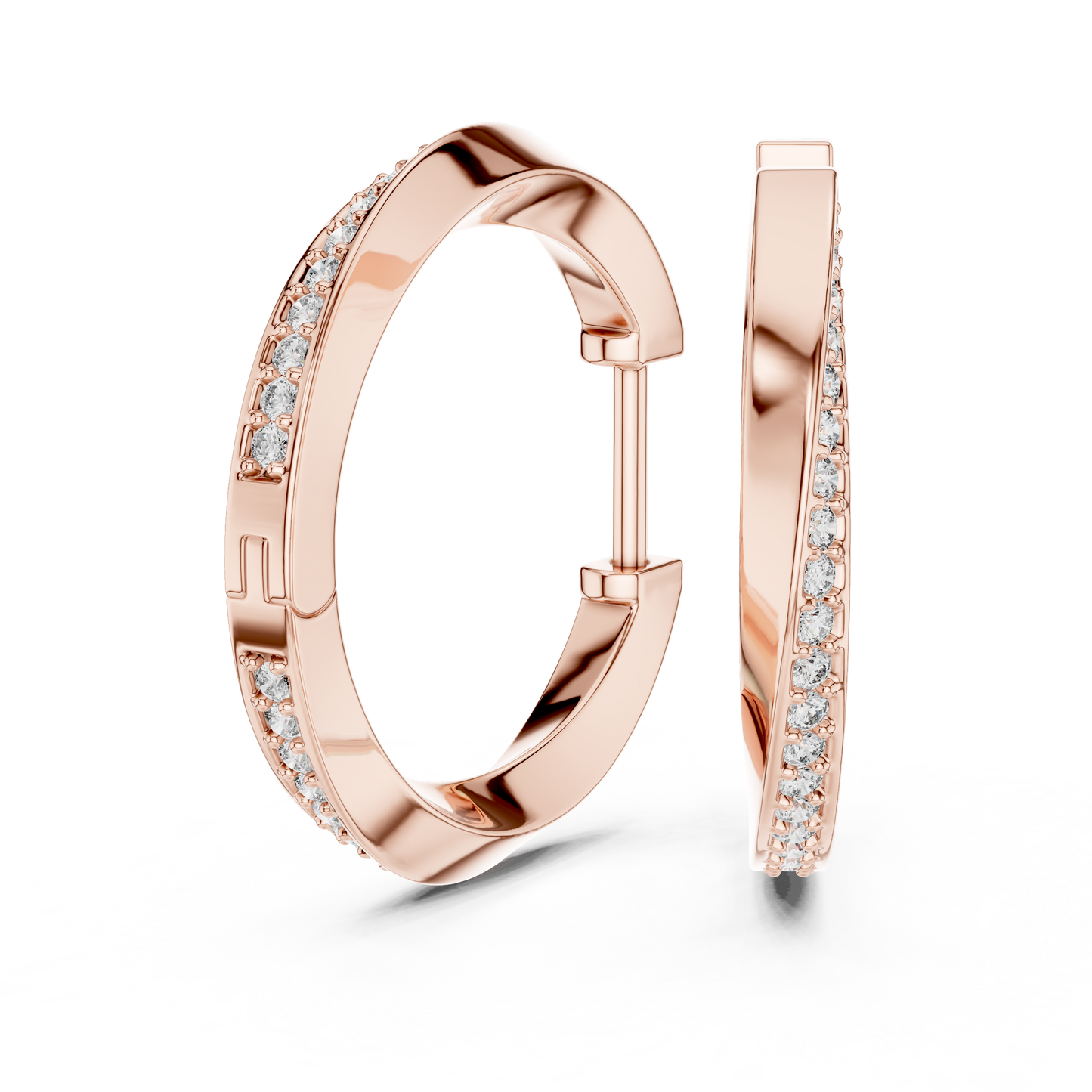 0.38CTW Twisted Bypass Diamond Huggie Hoop Earrings in Yellow Gold
