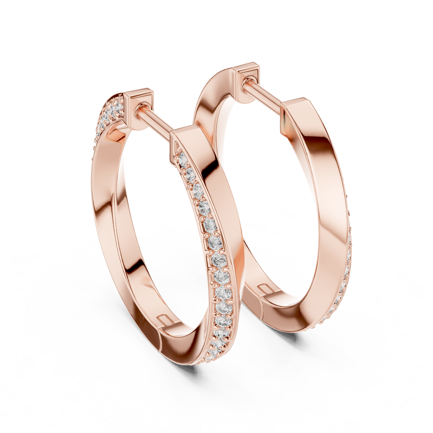 0.38CTW Twisted Bypass Diamond Huggie Hoop Earrings in Yellow Gold