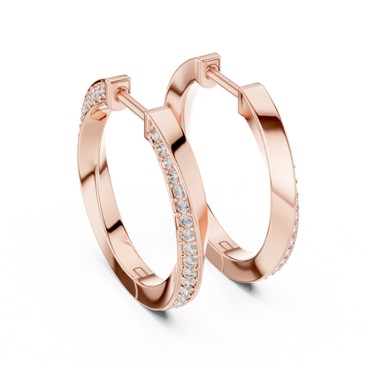 0.38CTW Twisted Bypass Diamond Huggie Hoop Earrings in Yellow Gold