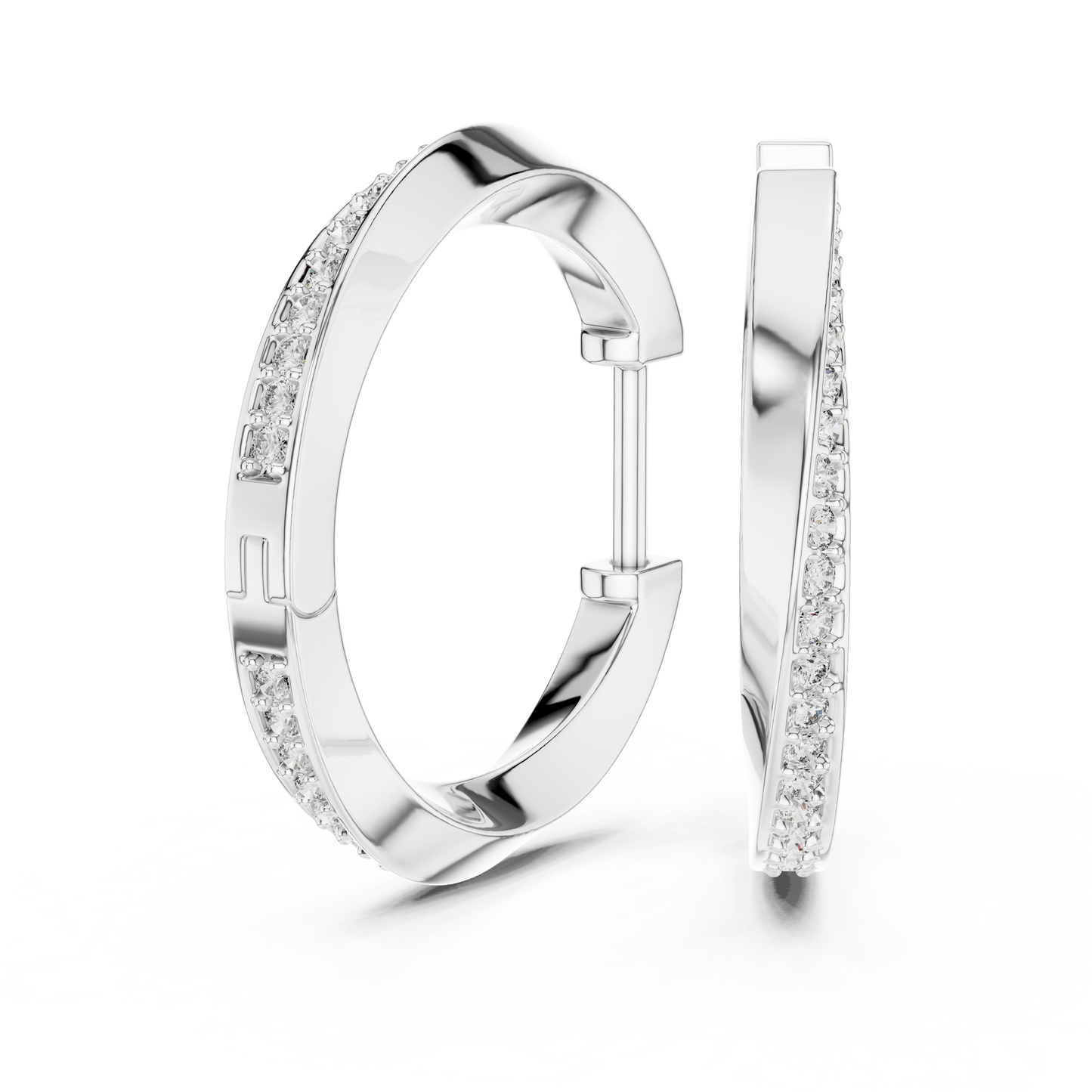 0.38CTW Twisted Bypass Diamond Huggie Hoop Earrings in Yellow Gold