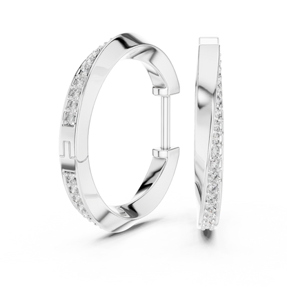 0.38CTW Twisted Bypass Diamond Huggie Hoop Earrings in Yellow Gold