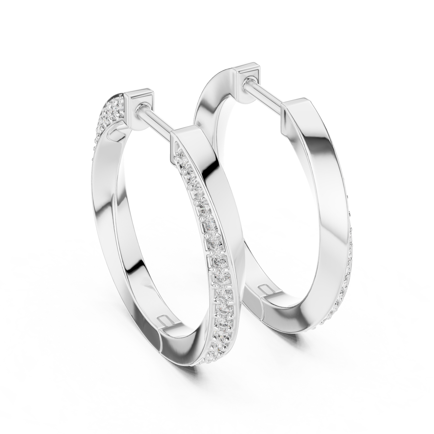 0.38CTW Twisted Bypass Diamond Huggie Hoop Earrings in Yellow Gold