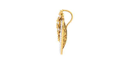 Ornate Scroll Gold Pendant  – 0.54 Ct Brilliant Diamonds