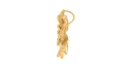 Golden Snowflake Pendant - 0.17 Ct Sparkling Diamonds