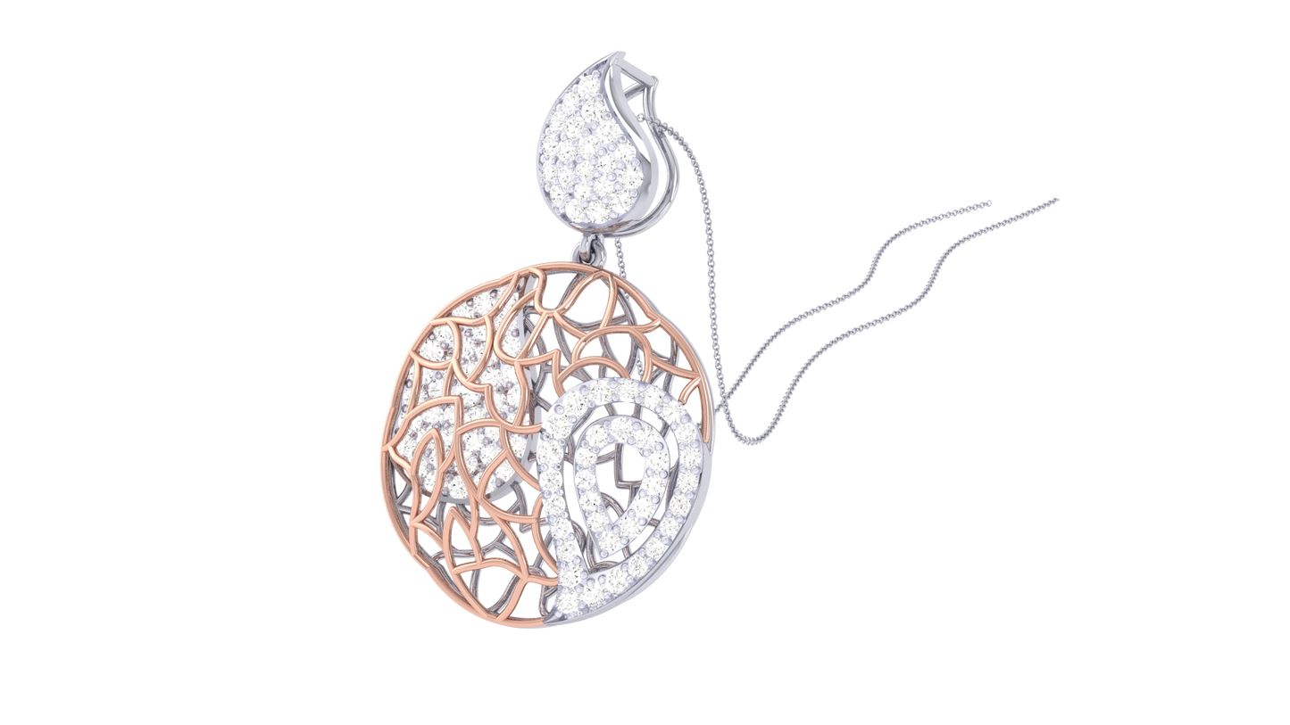 Teardrop & Paisley Pendant In Gold – 0.72 Ct Diamonds