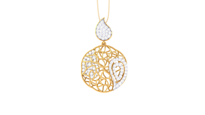 Teardrop & Paisley Pendant In Gold – 0.72 Ct Diamonds