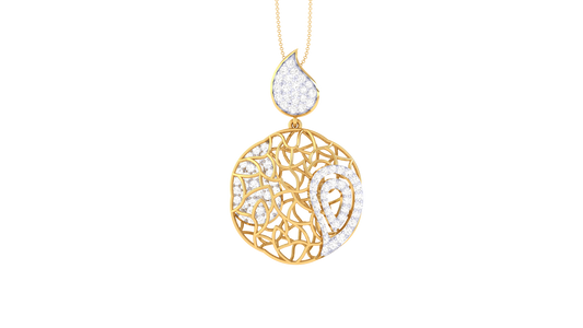 Teardrop & Paisley Pendant In Gold – 0.72 Ct Diamonds