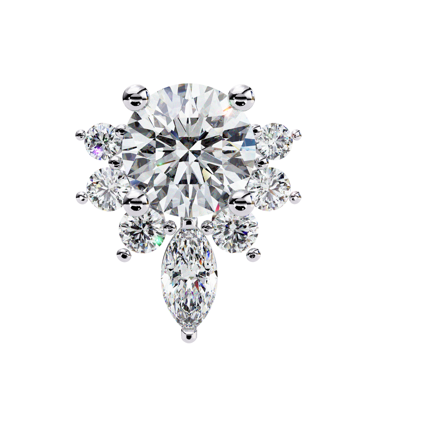 Celestial Radiance Diamond Cluster Studs Earrings in Gold - 0.68 Ct