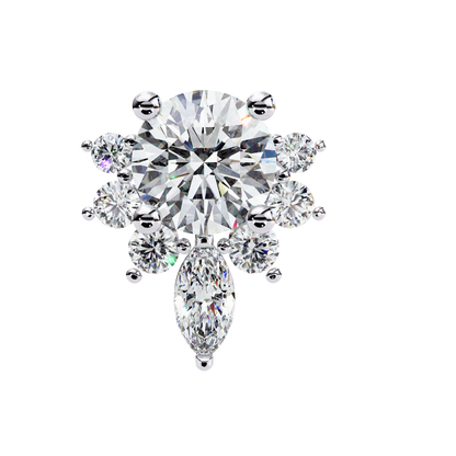 Celestial Radiance Diamond Cluster Studs Earrings in Gold - 0.68 Ct