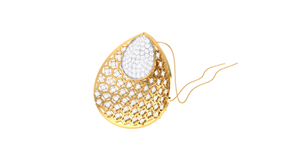 Woven Solitaire Gold Pendent - 0.95 Ct Briliant Cut Diamonds
