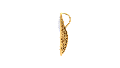 Woven Solitaire Gold Pendent - 0.95 Ct Briliant Cut Diamonds
